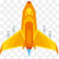 黄色对称矢量卡通飞船-空若网 黄色对称矢量卡通飞船-空若网