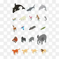 扁平化动物图标-空若网 扁平化动物图标-空若网