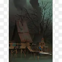 �ֻ���ʽľ�ݲ廭-������