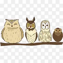 树枝上可爱的猫头鹰-空若网 树枝上可爱的猫头鹰-空若网