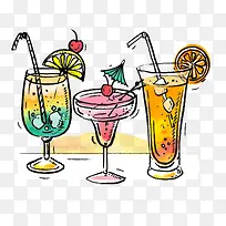 手绘夏日饮料免抠下载-空若网 手绘夏日饮料免抠下载-空若网