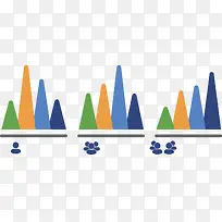 矢量创意设计数据峰状统计图-空若网 矢量创意设计数据峰状统计图-空若网