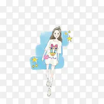 手绘小清新女孩-空若网 手绘小清新女孩-空若网