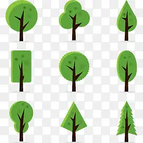 矢量几何树图案-空若网 矢量几何树图案-空若网