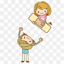 矢量人物创可贴素材-空若网 矢量人物创可贴素材-空若网