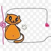 猫咪 卡通手绘 线条边框-空若网 猫咪 卡通手绘 线条边框-空若网