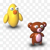 3D卡通小动物-空若网 3D卡通小动物-空若网