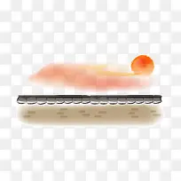 矢量晚霞围墙素材-空若网 矢量晚霞围墙素材-空若网