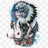 ��ɫʨ����ë��Ů�廭-������