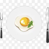 矢量煎蛋餐具套装-空若网 矢量煎蛋餐具套装-空若网