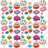 手绘卡通海底动物图案-空若网 手绘卡通海底动物图案-空若网