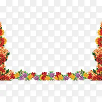 彩色手绘牡丹花边-空若网 彩色手绘牡丹花边-空若网