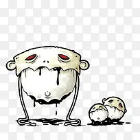 白色可爱鸡蛋怪兽-空若网 白色可爱鸡蛋怪兽-空若网