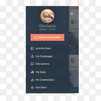APP侧滑导航UI界面-空若网 APP侧滑导航UI界面-空若网