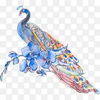 矢量花朵与孔雀-空若网 矢量花朵与孔雀-空若网