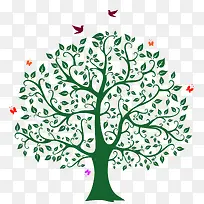 绿色时尚花纹大树大雁-空若网 绿色时尚花纹大树大雁-空若网