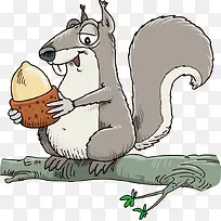树枝上的矢量松鼠-空若网 树枝上的矢量松鼠-空若网
