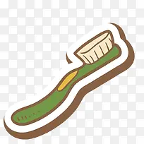 矢量手绘绿色牙刷素材-空若网 矢量手绘绿色牙刷素材-空若网