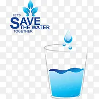 矢量玻璃水杯与水滴-空若网 矢量玻璃水杯与水滴-空若网