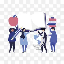 矢量卡通学生学习知识教育-空若网 矢量卡通学生学习知识教育-空若网