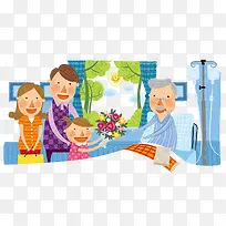 探病插画-空若网 探病插画-空若网