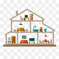 卡通扁平化室内设计-空若网 卡通扁平化室内设计-空若网