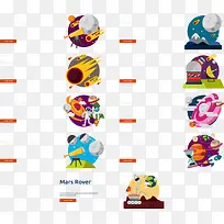 矢量太空和行星扁平化-空若网 矢量太空和行星扁平化-空若网