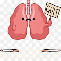 矢量手绘卡通吸烟肺部-空若网 矢量手绘卡通吸烟肺部-空若网
