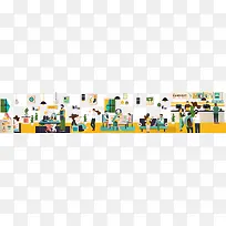 手绘忙碌的人们-空若网 手绘忙碌的人们-空若网