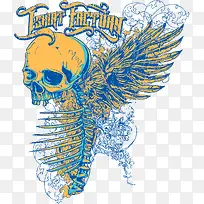 骷髅翅膀印花-空若网 骷髅翅膀印花-空若网
