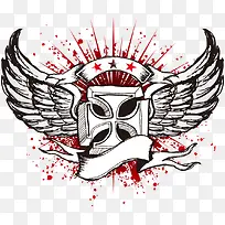 矢量翅膀印花-空若网 矢量翅膀印花-空若网