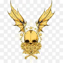 矢量骷髅翅膀印花-空若网 矢量骷髅翅膀印花-空若网