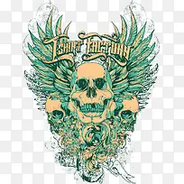 翅膀骷髅印花-空若网 翅膀骷髅印花-空若网