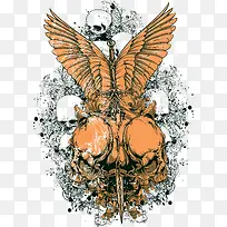 骷髅翅膀印花图案-空若网 骷髅翅膀印花图案-空若网