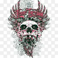 翅膀骷髅印花-空若网 翅膀骷髅印花-空若网