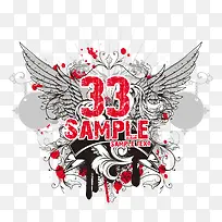 矢量翅膀印花-空若网 矢量翅膀印花-空若网