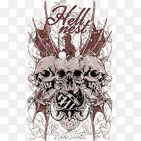 矢量骷髅翅膀-空若网 矢量骷髅翅膀-空若网