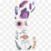 卡通宝石花朵羽毛-空若网 卡通宝石花朵羽毛-空若网