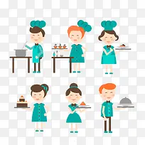 扁平化卡通厨师-空若网 扁平化卡通厨师-空若网
