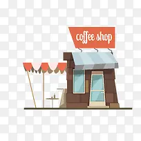 矢量卡通扁平化咖啡店-空若网 矢量卡通扁平化咖啡店-空若网