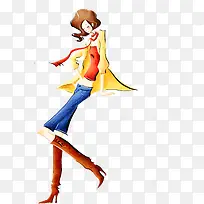 手绘黄色风衣时尚-空若网 手绘黄色风衣时尚-空若网