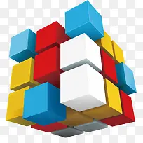 时尚立体彩色魔方-空若网 时尚立体彩色魔方-空若网