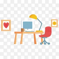 扁平化办公环境矢量免抠素材-空若网 扁平化办公环境矢量免抠素材-空若网