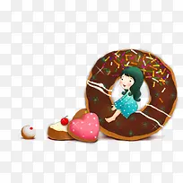 卡哇伊少女插画素材图-空若网 卡哇伊少女插画素材图-空若网