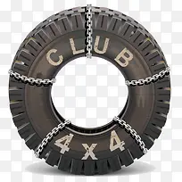 卡通手绘金属链条轮胎-空若网 卡通手绘金属链条轮胎-空若网