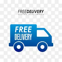 卡通手绘蓝色汽车标志-空若网 卡通手绘蓝色汽车标志-空若网