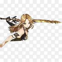 拿剑的女精灵卡通手绘-空若网 拿剑的女精灵卡通手绘-空若网