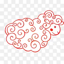 可爱吉祥手绘小羊-空若网 可爱吉祥手绘小羊-空若网