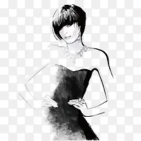 时尚水墨短发女人-空若网 时尚水墨短发女人-空若网