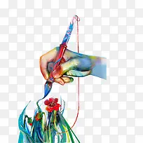 画笔下的彩色花卉-空若网 画笔下的彩色花卉-空若网